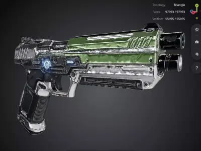 Futuristic Pistol 3D model get