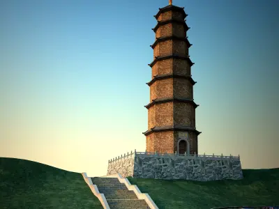 Chinese Style Architecture 3D model 38