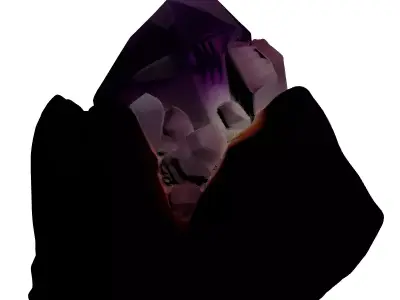 Glowing Amethyst Crystal Geode Formation 3D model