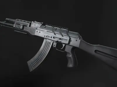 AKM Assault Rifle Low-poly 3D model purchase