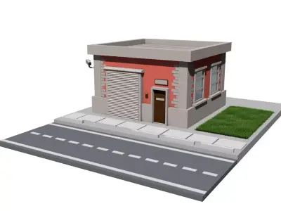 Warehouse  Low-poly 3D model