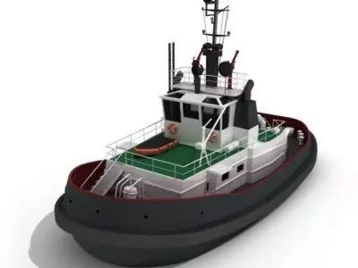 Small Tug Boat 3D model