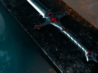 Essessas Unholy Sword Low-poly 3D model