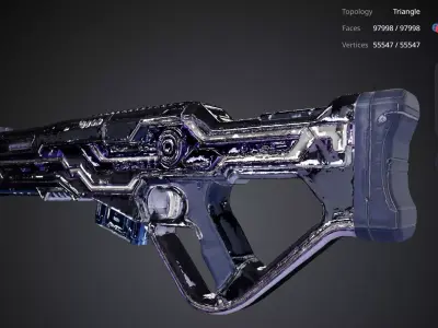 Futuristic Gun 3D model 4