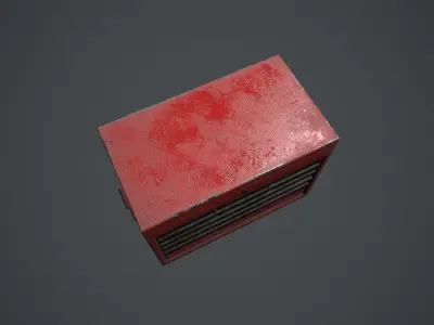 Red Tool Chest  - Tool Box  Low-poly 3D model