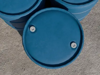 Plastic Barrel Low-poly 3D model get