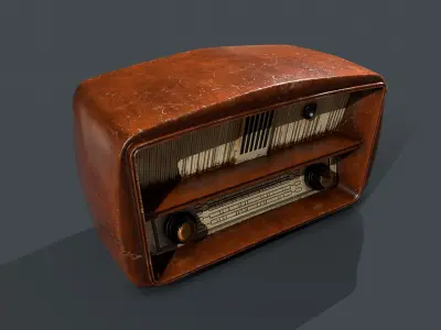 Vintage Radio Low-poly 3D model get