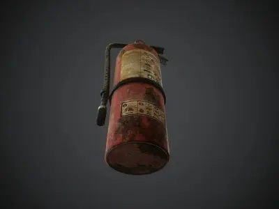 Old Fire Extinguisher Low-poly 3D model get