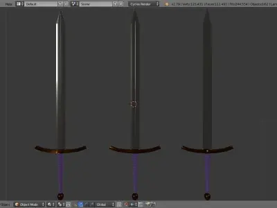 Swords three Low-poly 3D model