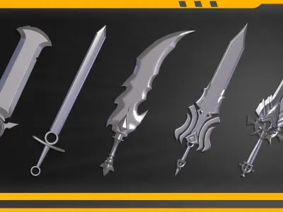 25 Weapon Base mesh Low-poly 3D model