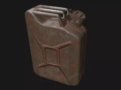 Canister old rusty gas can Low-poly 3D model
