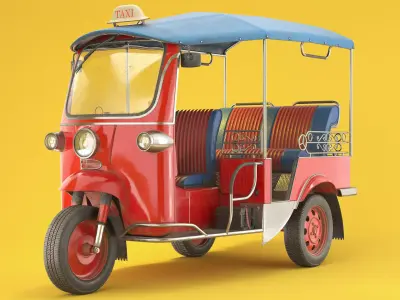 Tuk Tuk Taxi PBR 3D model