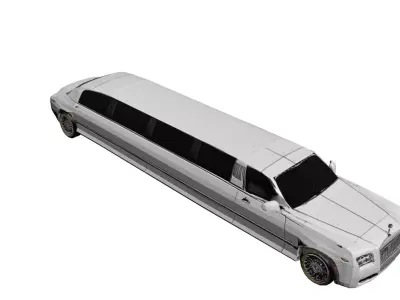 Lincoln Continental Limousine Low Poly Luxury Limo Model Low-poly 3D model