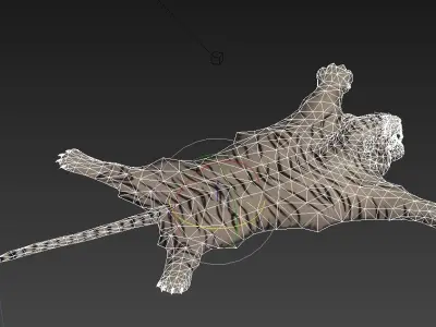 Tiger skin fur white tiger carpet low poly Low-poly 3D model