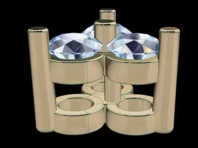 Dainty 3 Stone Pendant 2MM 3D print model