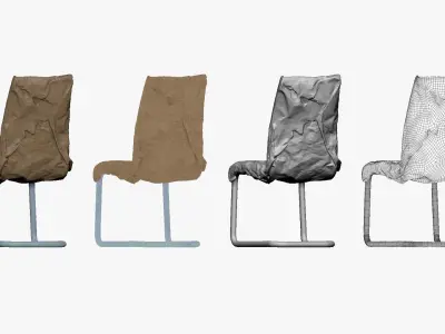001279 crazy metal scary chair lowpoly 3D model