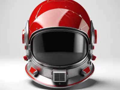 Retro Space Helmet with Scratched Visor 3D model