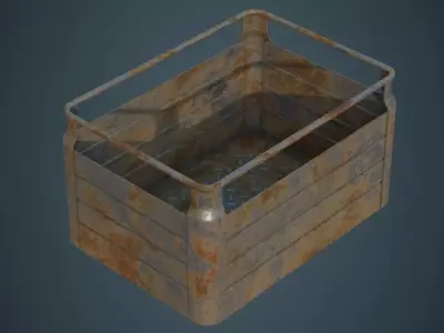 Crate 1B Low-poly 3D model