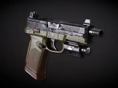 FNX-45 Venom Pistol Low-poly 3D model