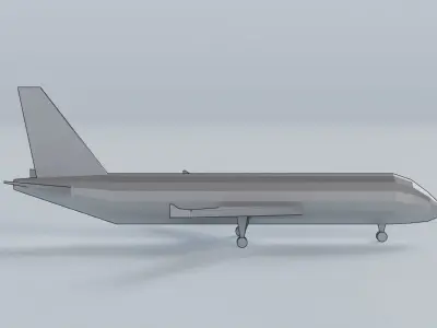 Airplane jet Low-poly 3D model