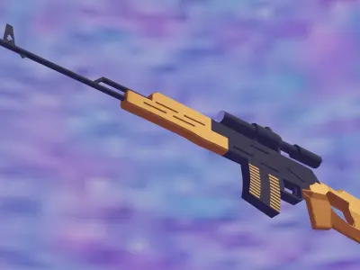 sniper rifle 3D model 8