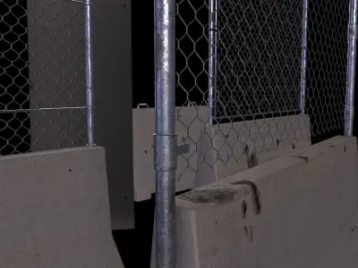 Concrete Barrier Set Free low-poly 3D model