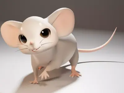 Rigged cartoon Baby Mouse Low-poly 3D model Low-poly 3D model