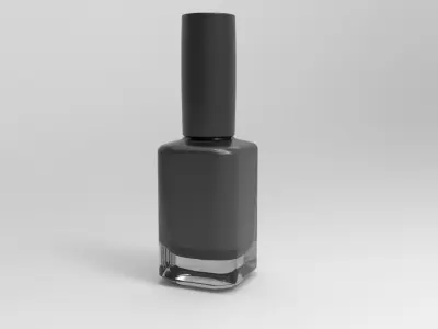 Glass Gel Nail Polish Bottle Held by a Manicured Hand - 3D Model 3D model