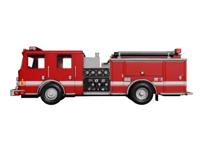 Small Town Fire Truck Compact Community Emergency Vehicle 3D model