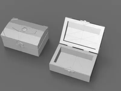 Low Poly Stylized Casket Lowpoly 3D model Low-poly 3D model