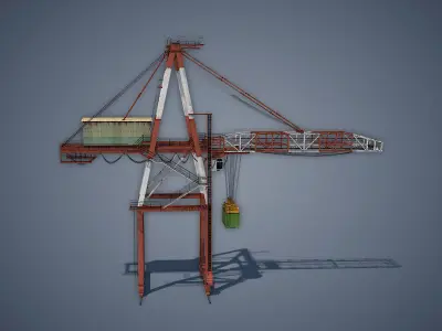 Port Container Crane Low-poly 3D model purchase