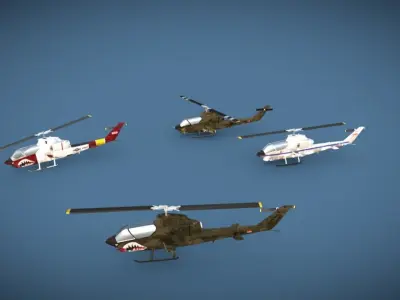 Military Aircrafts Low-poly 3D model