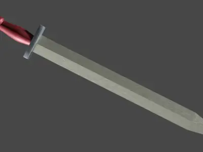 Spatha sword with Xyphos handle Low-poly 3D model
