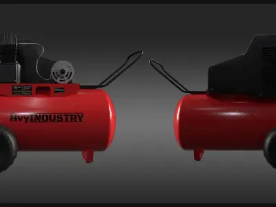 Air Compressor Low-poly 3D model 5