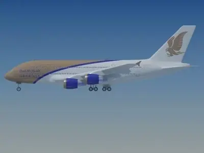 Gluf Air Airbus A380 3D model