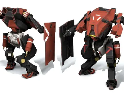 Battle Mech  Low-poly 3D model