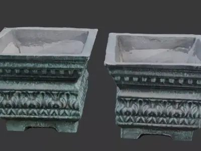 Decorative Stone Planter 3D Scan Low-poly 3D model