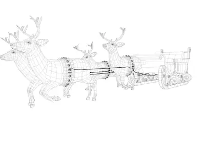 Claus deer 3d Rigged and Animated Low-poly 3D model
