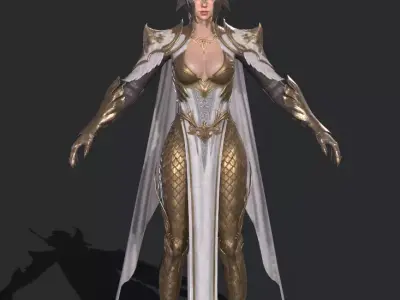 female warrior Low-poly 3D model buy