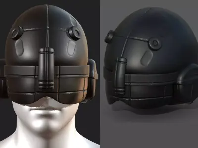 Helmet scifi military combat 3d model low poly human generic  Low-poly 3D model