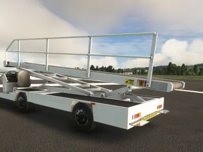 Aircraft Baggage Belt Loader Low-poly 3D model