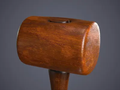 Wooden Mallet Low-poly 3D model buy