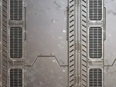 Grungy Industrial Vent Metal Plate PBR Seamless Texture