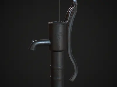 Hand Pump Water High Poly 3D model