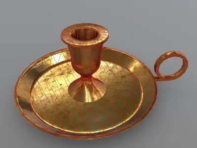 Candle Holder Low-poly 3D model