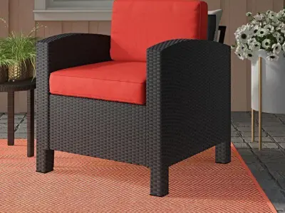 Katzer Wicker Resin Aluminum Contemporary Patio Chair  3D model