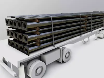 CARGO MODELS FOR TRUCK TRAILER-Polygon Pole Type-1 3D model