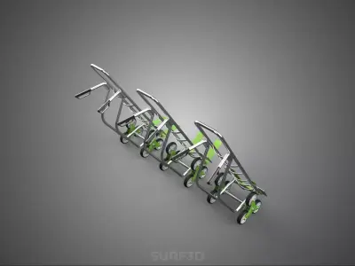 TRIPLE WHEEL ADJUSTABLE FORK TILT STAIR CLIMBING HAND TRUCK LIFT 3D model