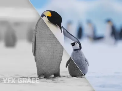 Emperor Penguin Animated  VFX Grace 3D model