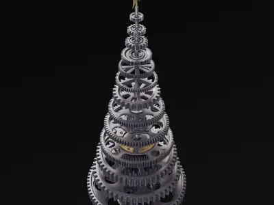 Stylized Gear Christmas Tree v 1 3D model
